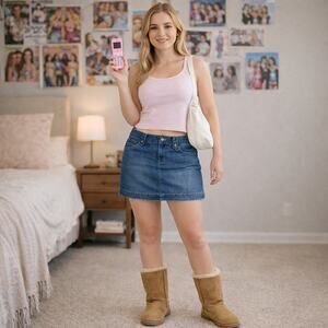 Old Navy Denim Mini Skirt Size 10 Medium Wash Jean Skirt Retro Indie Sleaze 2009